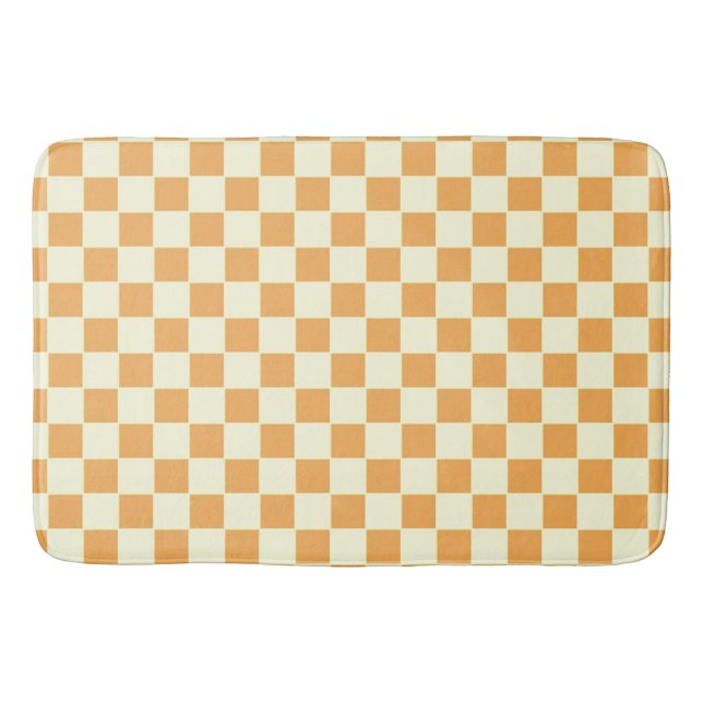 yellow chequered bath mat (Front)