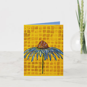 Yellow Chequered Cone Flower Note card