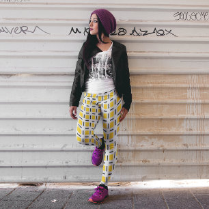 Yellow Chequered Leggings