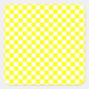 Yellow Chequered Square Sticker