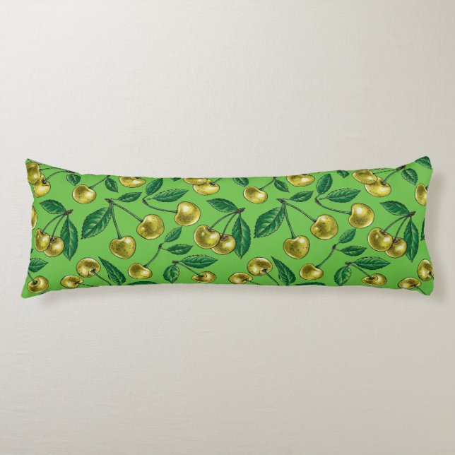 Yellow cherries body cushion (Front)