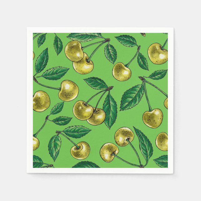 Yellow cherries napkin (Front)