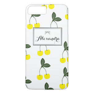Yellow Cherries Pattern Personalised iPhone 7 Plus iPhone 8 Plus/7 Plus Case