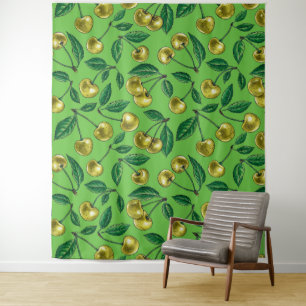 Yellow cherries tapestry