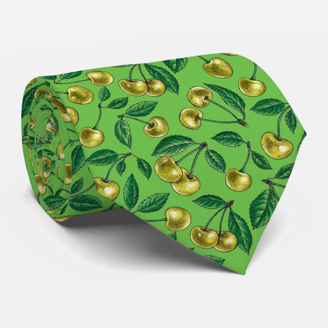 Yellow cherries tie (Rolled)
