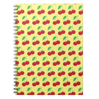 Yellow Cherry Print Notebook