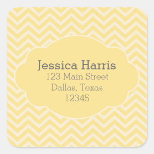 Yellow Chevron Address label sticker