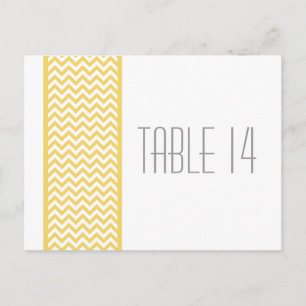 Yellow Chevron Border Table Number Postcard