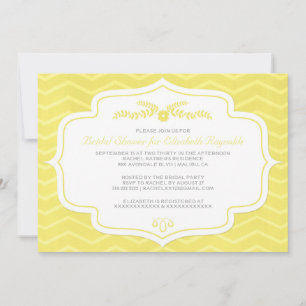 Yellow Chevron Bridal Shower Invitations