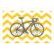 Yellow Chevron Gray Bike Poster