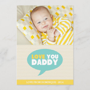 Yellow Chevron Love You Daddy   Father's Day Card