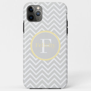 Yellow Chevron Monogram iPhone 11 Pro Max Case
