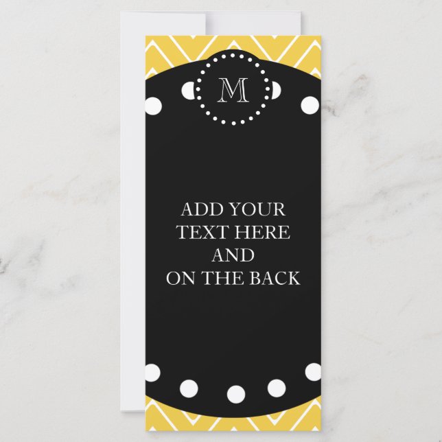 Yellow Chevron Pattern | Black Monogram (Front)