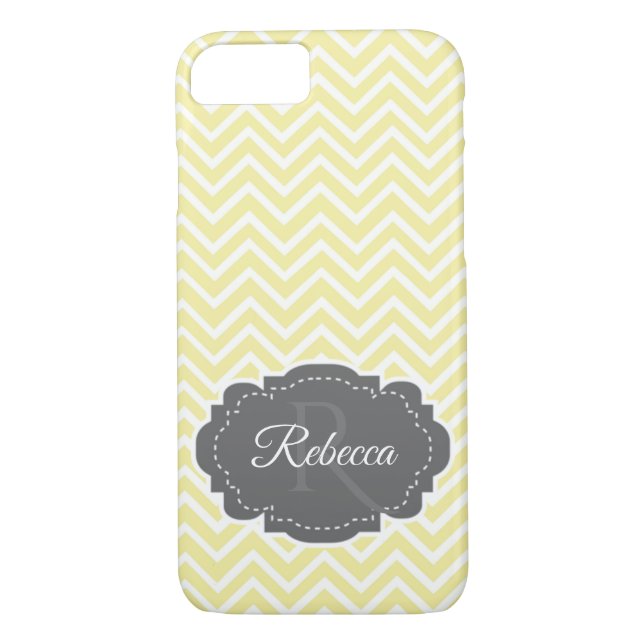Yellow Chevron Personalised Case-Mate iPhone Case (Back)