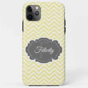 Yellow Chevron Personalised Case-Mate iPhone Case