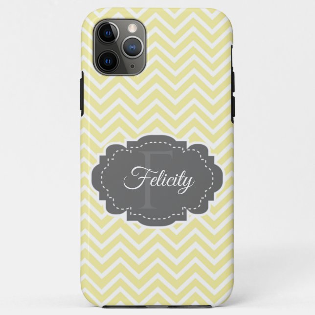 Yellow Chevron Personalised Case-Mate iPhone Case (Back)