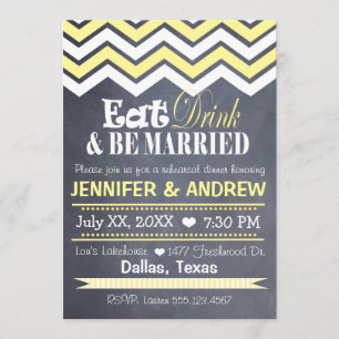 Yellow Chevron Rehearsal Invitation