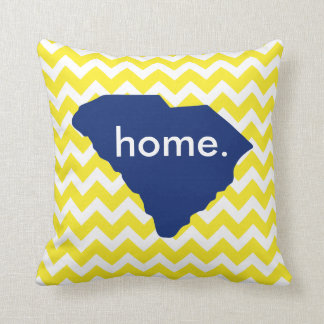 Yellow Chevron South Carolina State Home Pillow