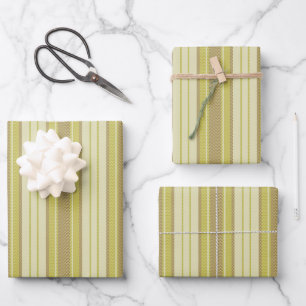Yellow Chevron Stripes Wrapping Paper Sheet