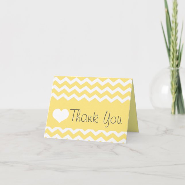 Yellow Chevron Thank You Note (Front)
