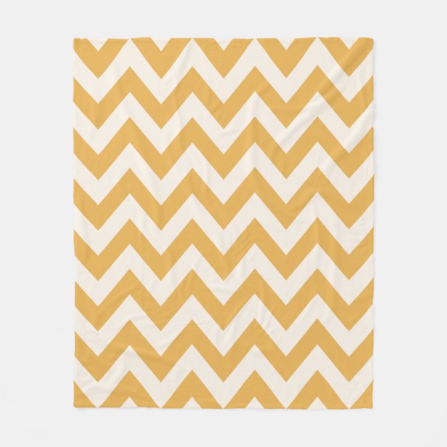 Yellow Chevron Zigzag Pattern  Fleece Blanket (Front)