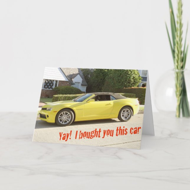 Yellow CHEVY Camaro CAR Card (Front)