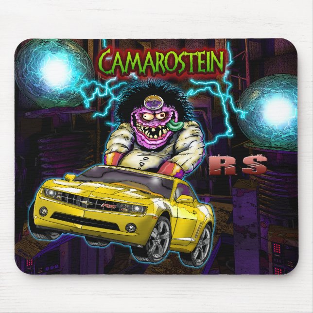 Yellow Chevy Camaro RS Mousepad (Front)