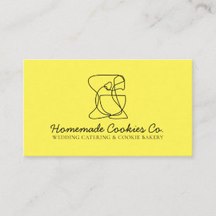 Yellow Chic Simple Homemade Food Bakery Cook Business Card