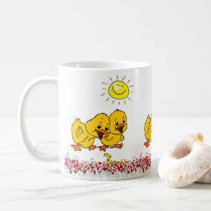 Yellow Chick Floral Sun Worm Mug