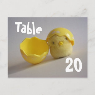 Yellow Chick Table Number Postcard