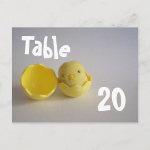 Yellow Chick Table Number Postcard