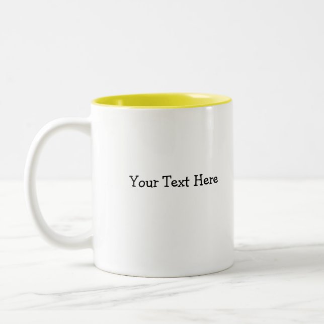 Yellow Chick, Your Text Here Two-Tone Coffee Mug (Left)