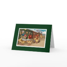 Yellow Chicks on the Train - Anthropomorphic Art