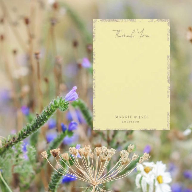 Yellow Chinoiserie Elegant Wedding Thank You (Creator Uploaded)