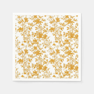 Yellow Chinoiserie Floral Toile Pattern 2 Garden P Napkin
