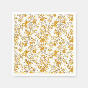 Yellow Chinoiserie Floral Toile Pattern 6 Garden P Napkin