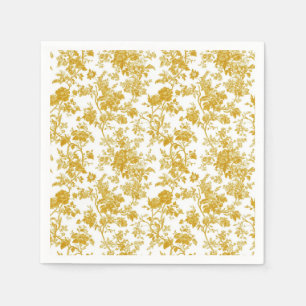 Yellow Chinoiserie Floral Toile Pattern 9 Garden P Napkin