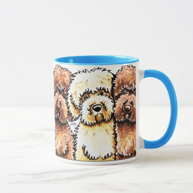 Yellow Chocolate Labradoodles Art Mug (Right)