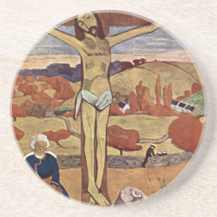 Yellow Christ by Paul Gauguin, Vintage Fine Art Coaster