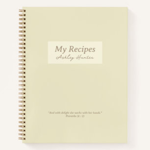 Yellow Christian Proverbs 31:3 Verse Recipe Book
