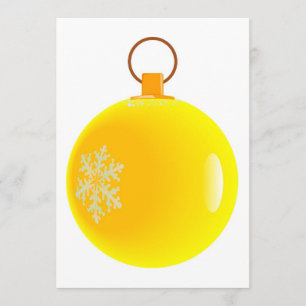 Yellow Christmas Bauble Invitations. Invitation