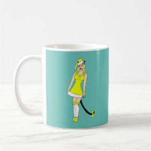 Yellow Christmas catgirl Coffee Mug