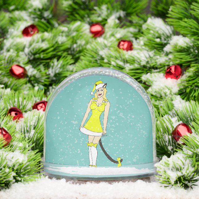 Yellow Christmas catgirl Snowglobe (Christmas)