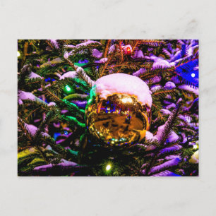 Yellow Christmas Ornament Ball Postcard