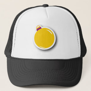 Yellow Christmas Ornament (Round) Trucker Hat