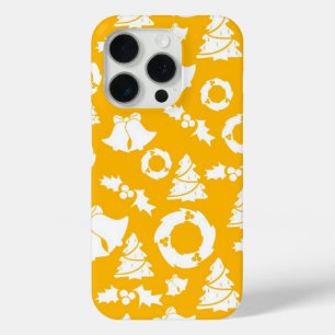 Yellow Christmas Pattern iPhone 15 Pro Case