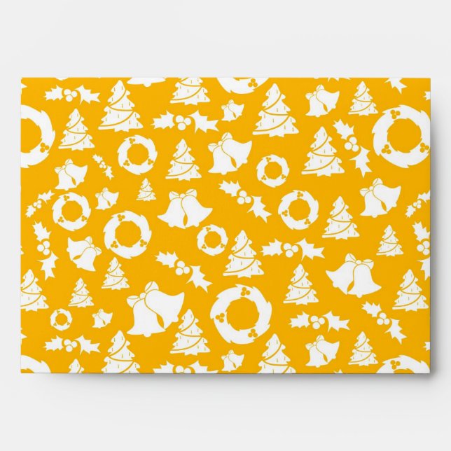 Yellow Christmas Pattern Envelope (Front)