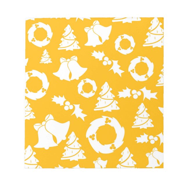 Yellow Christmas Pattern Notepad (Front)