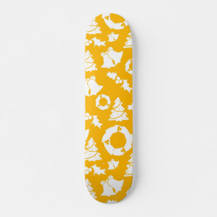 Yellow Christmas Pattern Skateboard