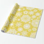 Yellow Christmas Snowflake Pattern wrapping paper<br><div class="desc">Yellow Christmas Snowflake Pattern wrapping paper.  It's beautiful and classical pattern. Perfect for Christmas or Holiday gift-wrapping and crafting.</div>